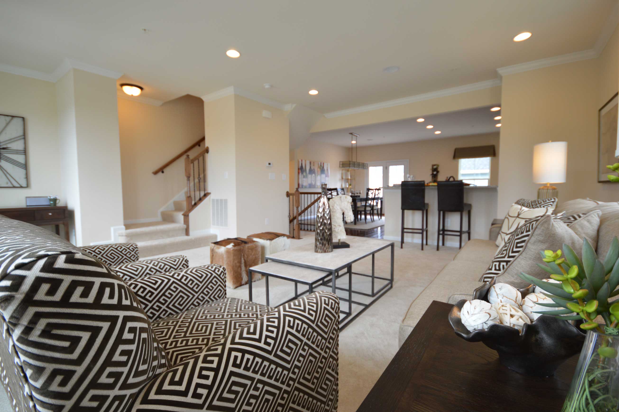 Have incredible sight lines from the kitchen into the living room and beyond in the Brahms townhome